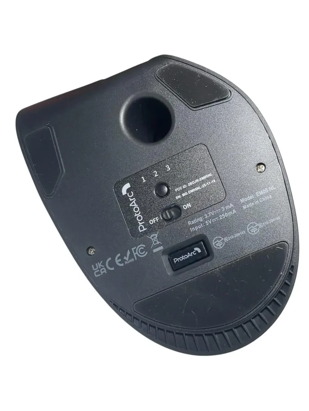 ProtoArc EM05NL Ergonomic Wireless Bluetooth Trackball Mouse Chargeable OPEN BOX